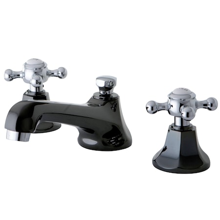 Kingston Brass NS4467BX 8" Widespread Bathroom Faucet, Black Stainless Steel/ Chrome NS4467BX